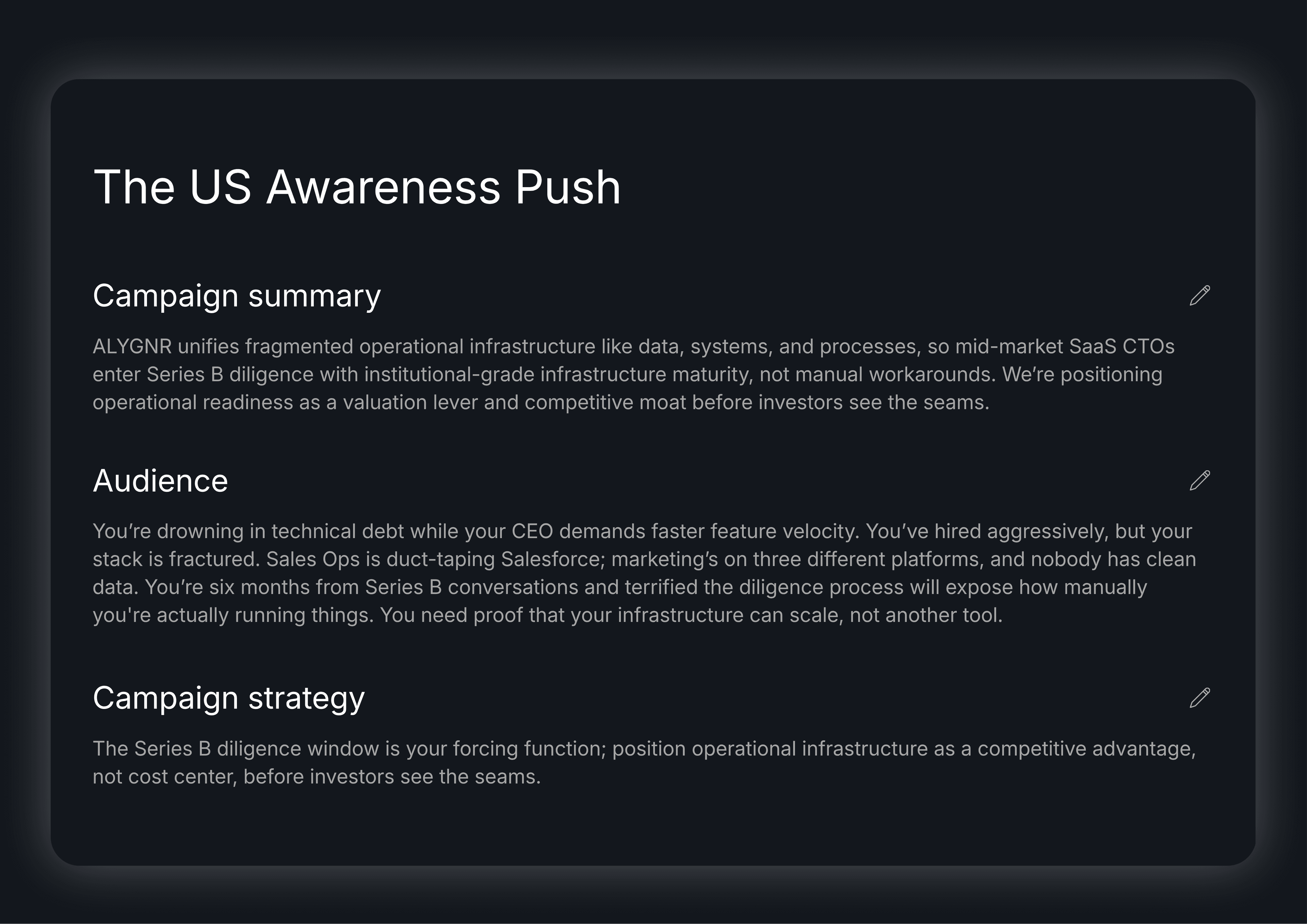 ALYGNR campaign brief output