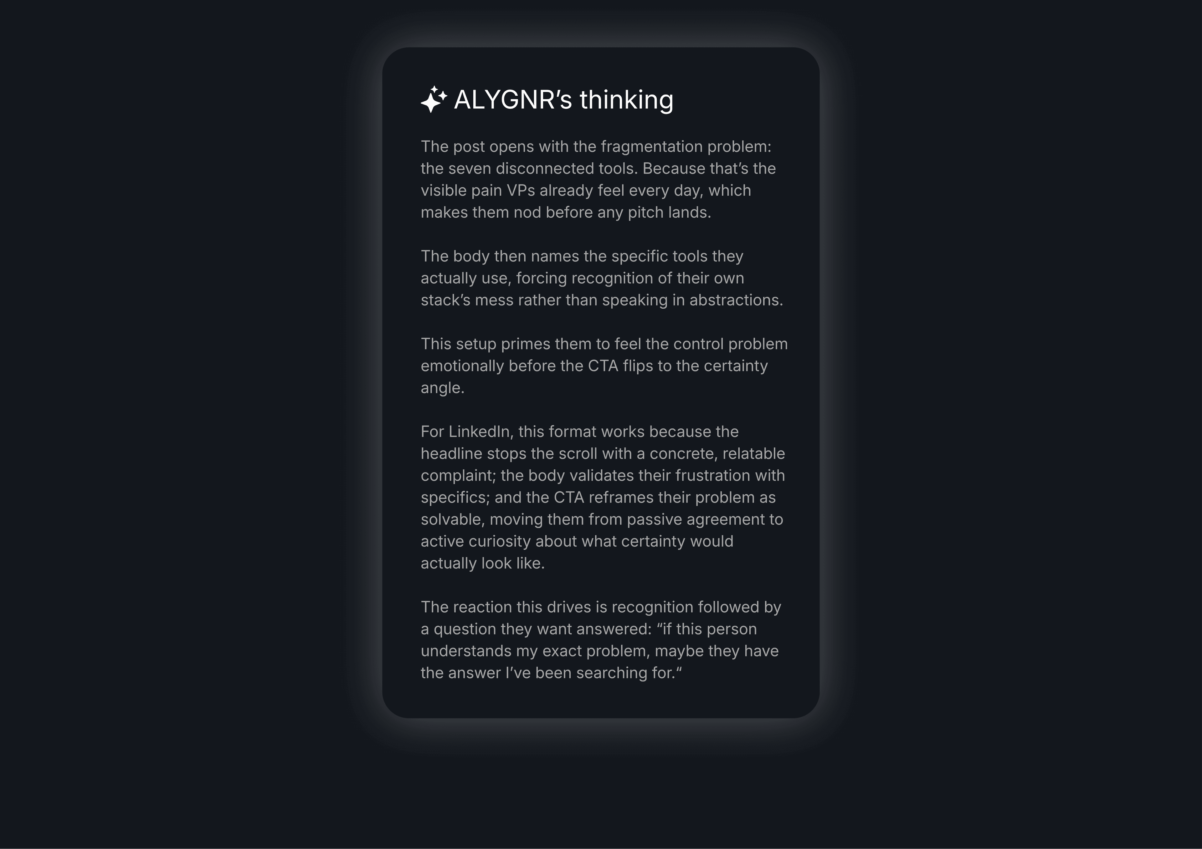 ALYGNR rationale panel